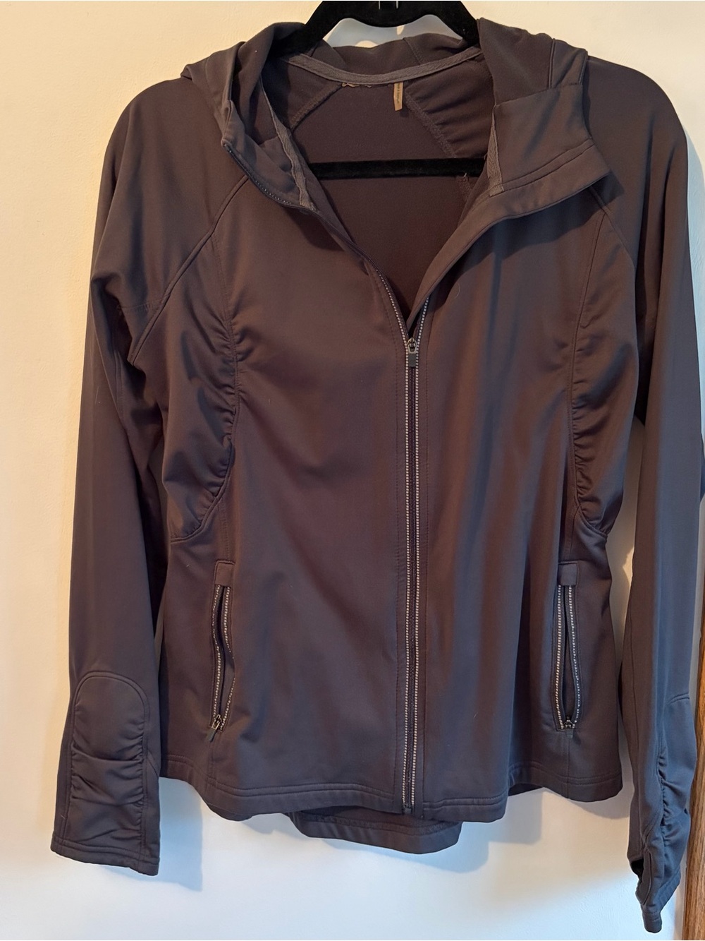 Athleta Women's Hooded Full-Zip Jacket - Charcoal